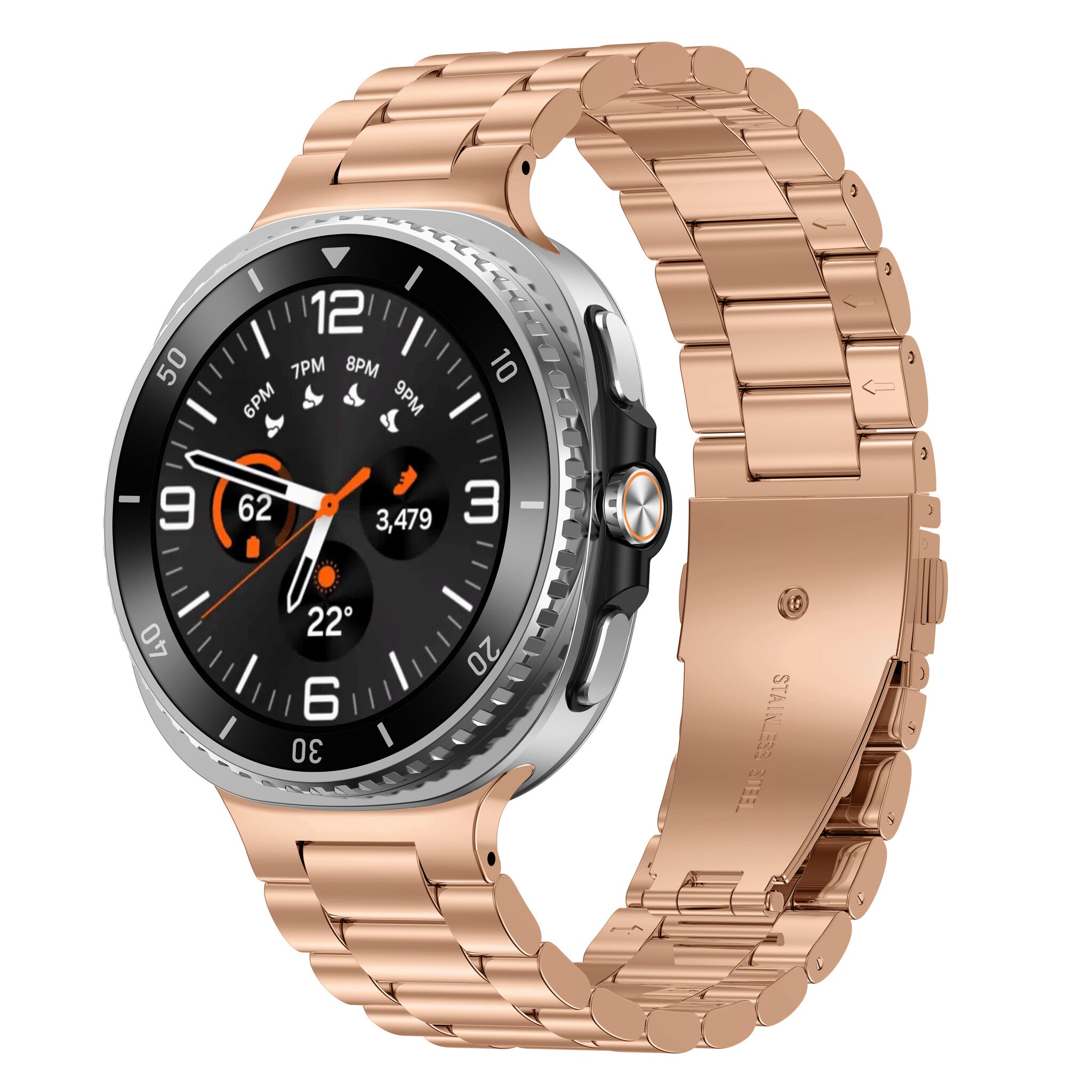 Samsung Galaxy Watch 8 Classic stalen bandje (rosé goud)