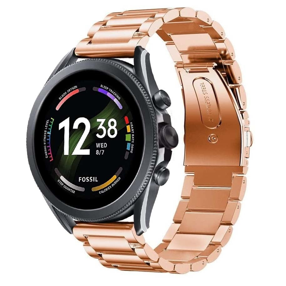 Fossil Gen 6 - 44mm stalen band (rosé goud)