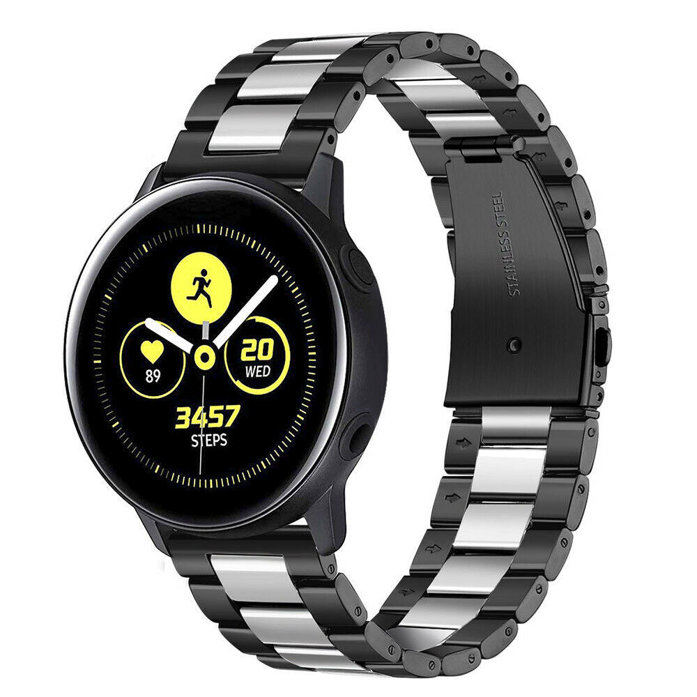 Samsung Galaxy Watch Active / Active2 stalen bandje (zwart/zilver)