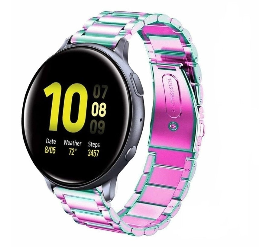 Samsung Galaxy Watch Active / Active2 stalen bandje (regenboog)