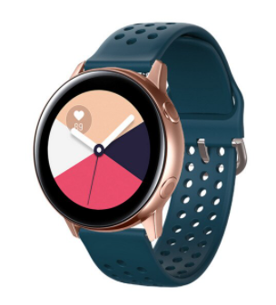 Samsung Galaxy Watch Active / Active2 siliconen bandje met gaatjes (rock green)