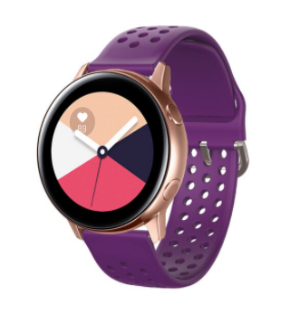 Samsung Galaxy Watch Active / Active2 siliconen bandje met gaatjes (paars)