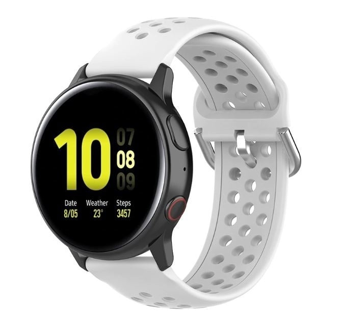 Samsung Galaxy Watch Active / Active2 siliconen bandje met gaatjes (wit)