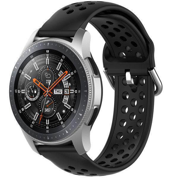 Samsung Galaxy Watch 46mm siliconen bandje met gaatjes (zwart)