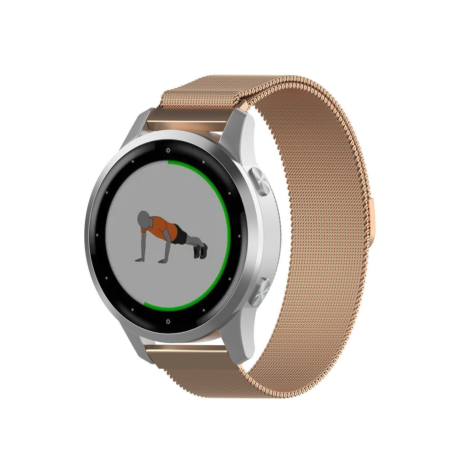 Garmin Vivoactive 4s Milanese band (rosé goud)