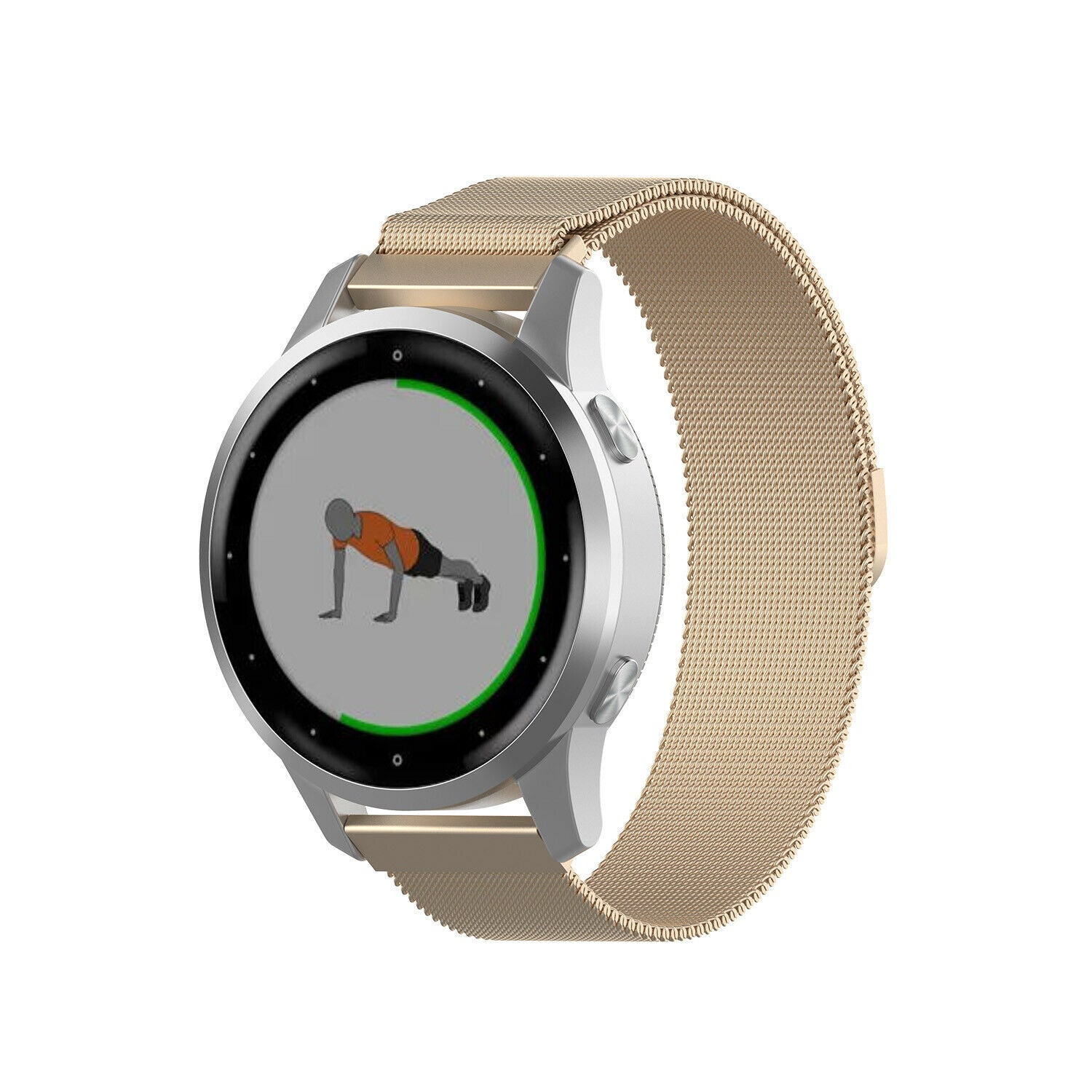 Garmin Vivoactive 4s Milanese band (champagne goud)