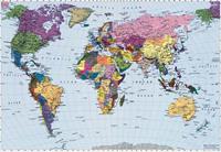 Komar Fototapete World Map 270×188 cm 4-050 Mehrfarbig