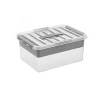 sunware Box Q-Line 15 Liter transparent-grau Kunststoff mit Deckel