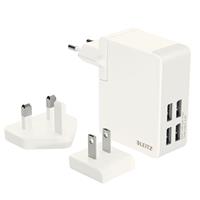 Leitz Charger Traveller USB Wall w.4plugs 24W