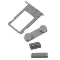 4 in 1 voor iPhone 5 & 5S (oorspronkelijke legering materiaal kleurrijke Nano SIM-kaarthouder + volumeknop + / uit-knop + Mute-knop)