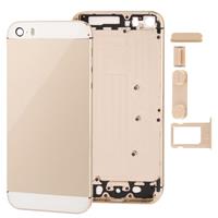 huismerk Full housing legering vervanging backcover met Mute knop + / uit-knop + volumeknop + Nano SIM-kaarthouder voor iPhone 5S (licht goud)