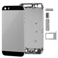 Full housing legering vervanging backcover met Mute knop + / uit-knop + volumeknop + Nano SIM-kaarthouder voor iPhone 5S(Grey)