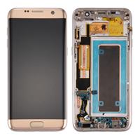 huismerk voor Galaxy S7 Edge / G935A originele LCD-scherm en Digitizer met Frame & opladen poort Board & Volume knop & Power Button(Gold)