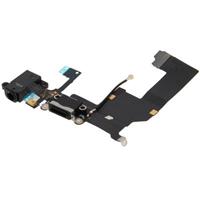 huismerk Originele staart Connector Flex kabel lader + hoofdtelefoon Audio Jack Ribbon Flex kabel voor iPhone 5(Black)