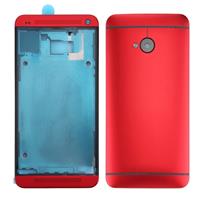 huismerk Full housing Cover (Front behuizing LCD Frame Bezel plaat + achtercover) voor HTC One M7 / 801e(Red)