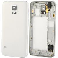 huismerk Originele LCD midden bord met knop kabel & Back Cover vervanging voor Galaxy S5 / G900(White)