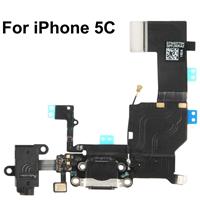 huismerk 2 in 1 voor iPhone 5C (originele staart aansluiting lader + originele hoofdtelefoon Audio Jack lint) Flex kabel