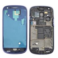 huismerk Voorzijde huisvesting LCD Frame Bezel plaat vervanging voor Galaxy SIII mini / i8190(Dark Blue)