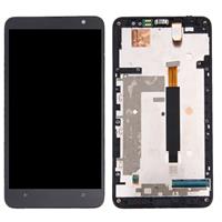 huismerk LCD-scherm + aanrakingspaneel met Frame voor Nokia Lumia 1320 (zwart)