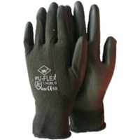 Handschoen PU-flex nylon zwart maat 9