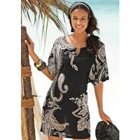 Lascana Jerseyjurk met decoratief detail bij de halslijn, zomerse tuniekjurk, strandjurk