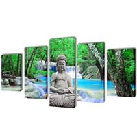 vidaXL Bilder Dekoration Set Buddha 200 x 100 cm Mehrfarbig