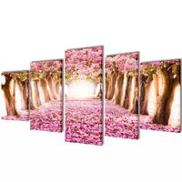 vidaXL Bilder Dekoration Set Kirschblüte 200 x 100 cm Mehrfarbig