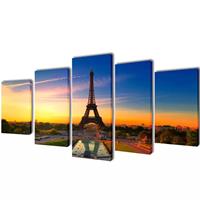 vidaXL Bilder Dekoration Set Eiffelturm 200 x 100 cm Mehrfarbig