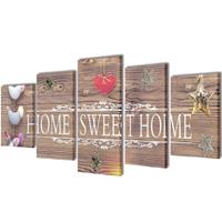 vidaXL Bilder Dekoration Set Home Sweet Home 100 x 50 cm Mehrfarbig