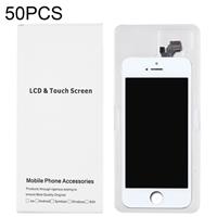 huismerk 50 PCS LCD-scherm en Digitizer witte kartonnen doos verpakking voor iPhone 5