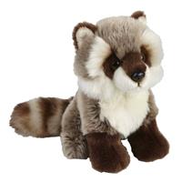 Pluche grijze wasbeer knuffel 18 cm - Wasberen dieren knuffels - Speelgoed voor kinderen