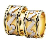 Christian Bicolor diamanten trouwringen fantasie model geel goud