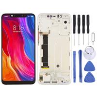 huismerk LCD-scherm en Digitizer volledige montage met Frame & Zijtoetsen voor Xiaomi Mi 8(Silver)