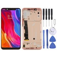 huismerk LCD-scherm en Digitizer volledige montage met Frame & Zijtoetsen voor Xiaomi Mi 8 (Rose goud)