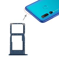 huismerk SIM-kaarthouder + SIM-kaarthouder / Micro SD-kaart lade voor Huawei P Smart + (2019) (blauw)