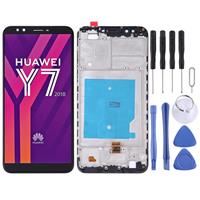 huismerk LCD-scherm en digitizer volledige montage met frame voor Huawei Y7 (2018) (zwart)