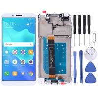 huismerk LCD-scherm en digitizer volledige montage met frame voor Huawei Y5 Prime (2018) (wit)