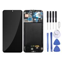 huismerk LCD-scherm en digitizer volledige montage met frame voor Galaxy A50 SM-A505F (zwart)