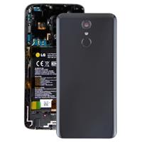 huismerk Batterij achtercover met camera lens & vingerafdruk sensor voor LG Q7/Q7 PLUS (zwart)