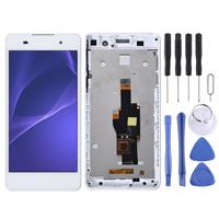 huismerk LCD-scherm en digitizer volledige montage met frame voor Sony Xperia E5 F3311 F3313 (wit)