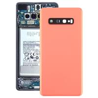 huismerk Batterij achtercover met camera lens voor Galaxy S10 PLUS (roze)