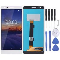 huismerk LCD-scherm en digitizer volledige montage voor Nokia 3.1 (wit)