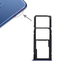 huismerk 2 SIM-kaart lade + micro SD-kaart lade voor Huawei Honor Play 7C (blauw)