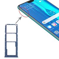 huismerk SIM-kaart lade + SIM-kaart lade + micro SD-kaart lade voor Huawei Y9 (2019) (blauw)