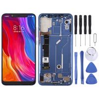 huismerk LCD Screen and Digitizer Full Assembly with Frame & Side Keys for Xiaomi Mi 8(Blue)