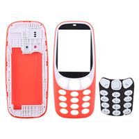 huismerk Volledige assemblage behuizing cover met toetsenbord voor Nokia 3310 (rood)