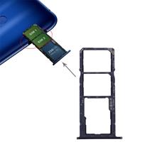 huismerk SIM-kaart lade + micro SD-kaart lade voor Huawei Honor 8C (blauw)