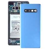 huismerk Batterij achtercover met camera lens voor Galaxy S10 PLUS (blauw)