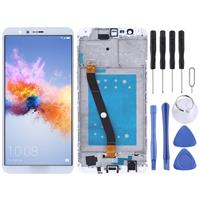 huismerk LCD-scherm en digitizer volledige montage met frame voor Huawei Honor 7X (wit)