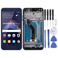 huismerk LCD-scherm en digitizer volledige montage met frame voor Huawei P8 Lite (2017) (blauw)